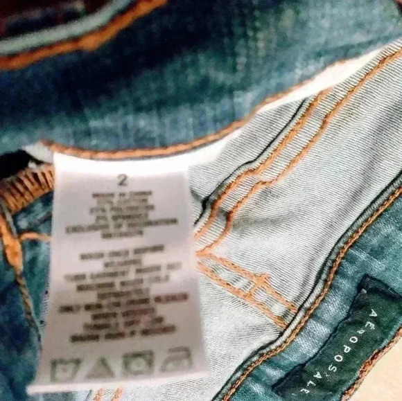 Aeropostale women's size 2 High waisted ankle jeggings holes distressed - Picture 9 of 9